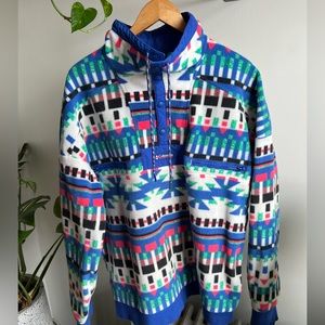 Columbia Powder Keg Fleece Pullover Half Snap Retro Men’s Size Large